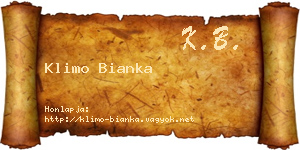 Klimo Bianka névjegykártya