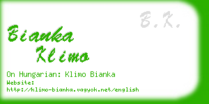 bianka klimo business card